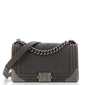 Chanel Paris-Dallas Boy Flap Bag Quilted Calfskin with Metal Adornments Old Medium