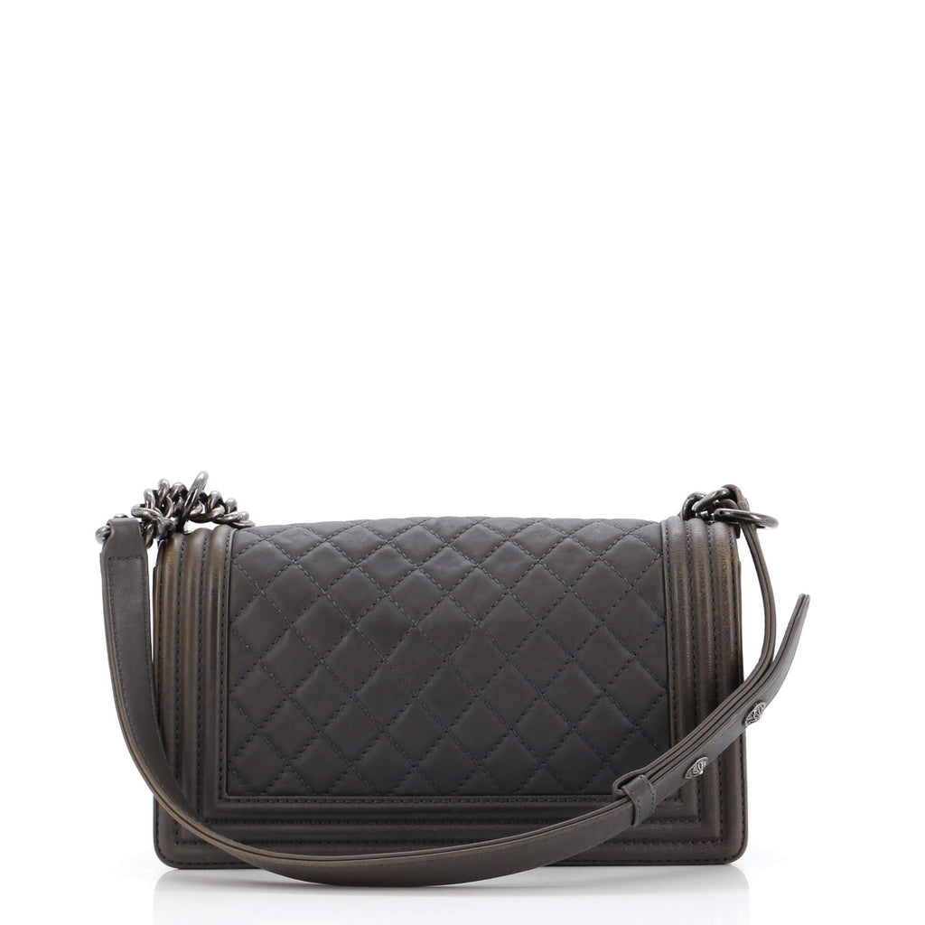 Chanel Paris-Dallas Boy Flap Bag Quilted Calfskin with Metal Adornments Old Medium
