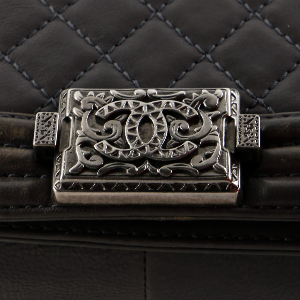 Chanel Paris-Dallas Boy Flap Bag Quilted Calfskin with Metal Adornments Old Medium