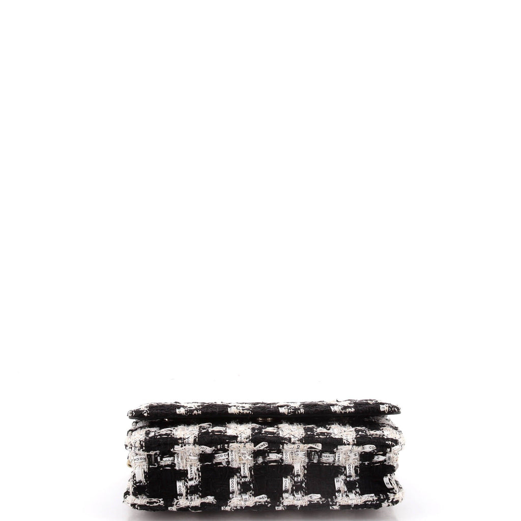 Chanel Wallet on Chain Quilted Houndstooth Tweed and Ribbon