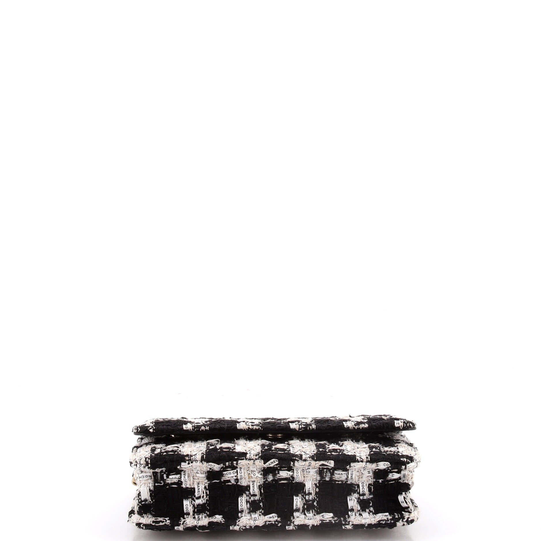 Chanel Wallet on Chain Quilted Houndstooth Tweed and Ribbon