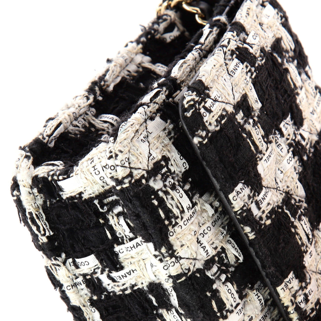 Chanel Wallet on Chain Quilted Houndstooth Tweed and Ribbon