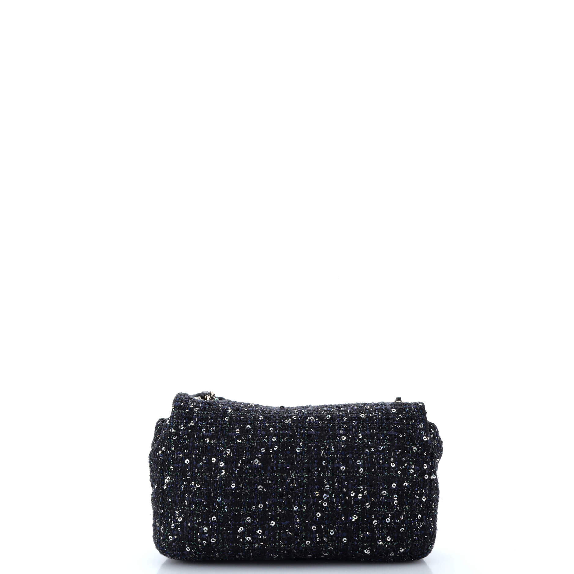 Chanel Pearl Handle Flap Bag Quilted Tweed Medium