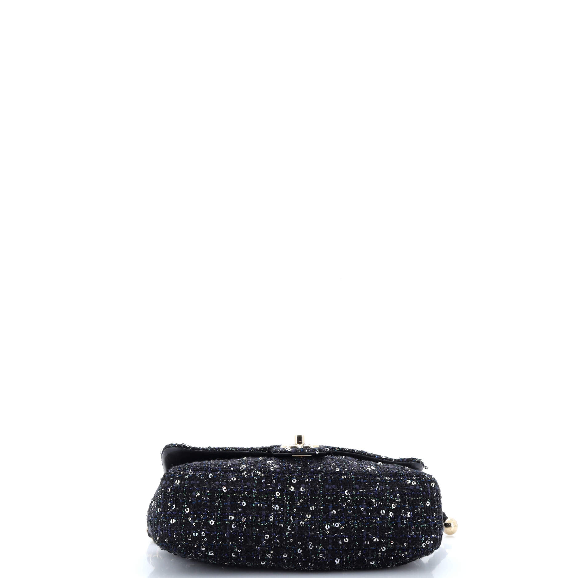 Chanel Pearl Handle Flap Bag Quilted Tweed Medium