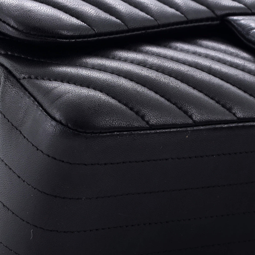 Chanel Classic Double Flap Bag Chevron Lambskin Jumbo