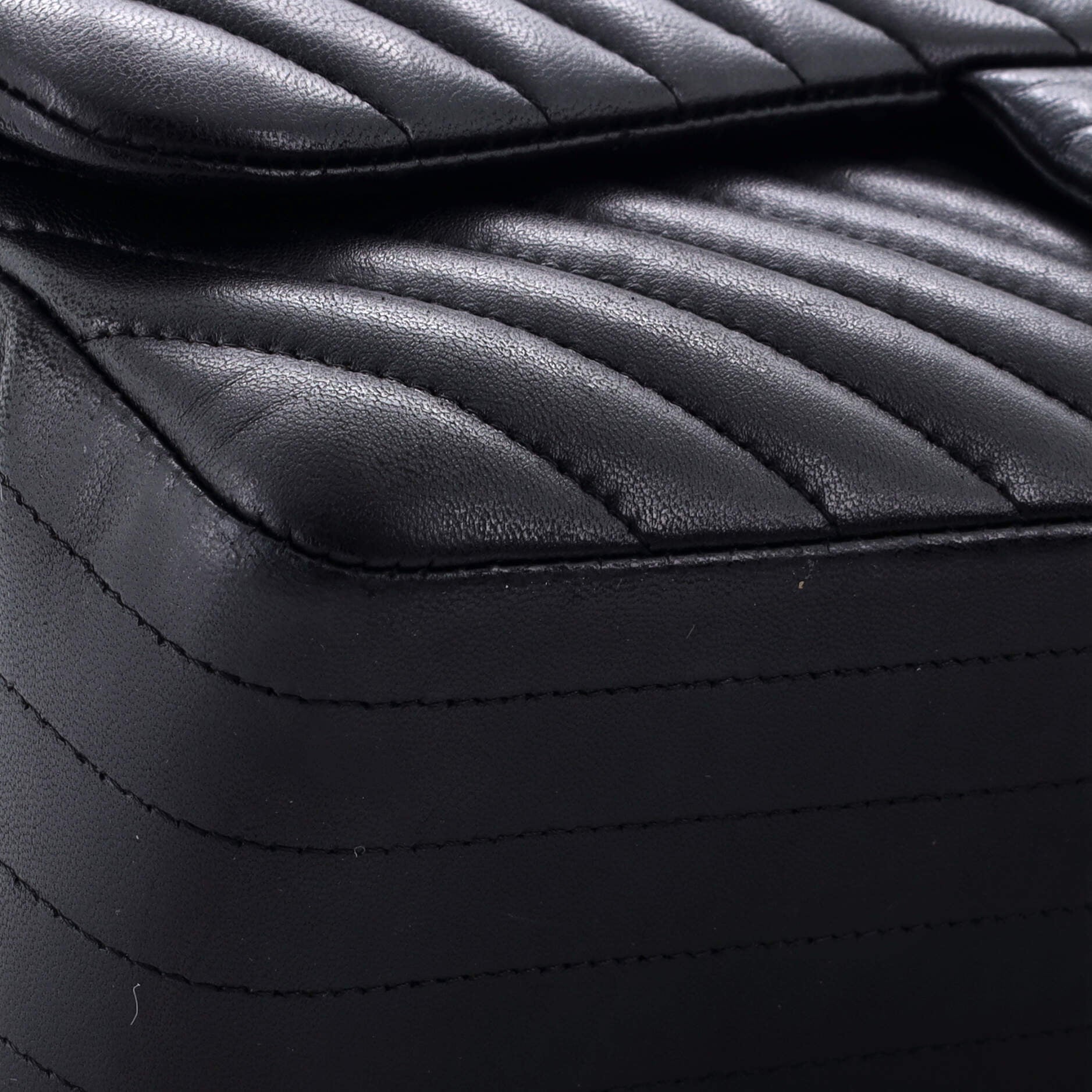 Chanel Classic Double Flap Bag Chevron Lambskin Jumbo