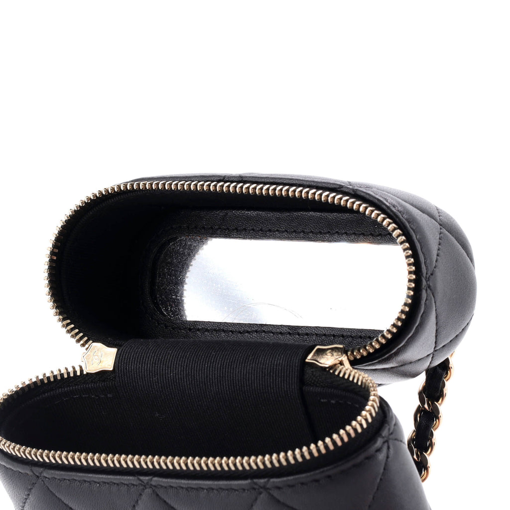 Chanel Classic Vanity Top Handle Phone Holder with Chain Quilted Lambskin