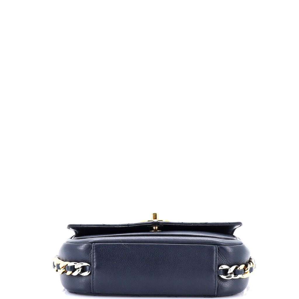 Chanel Two Tone Envelope Flap Bag Quilted Calfskin Medium