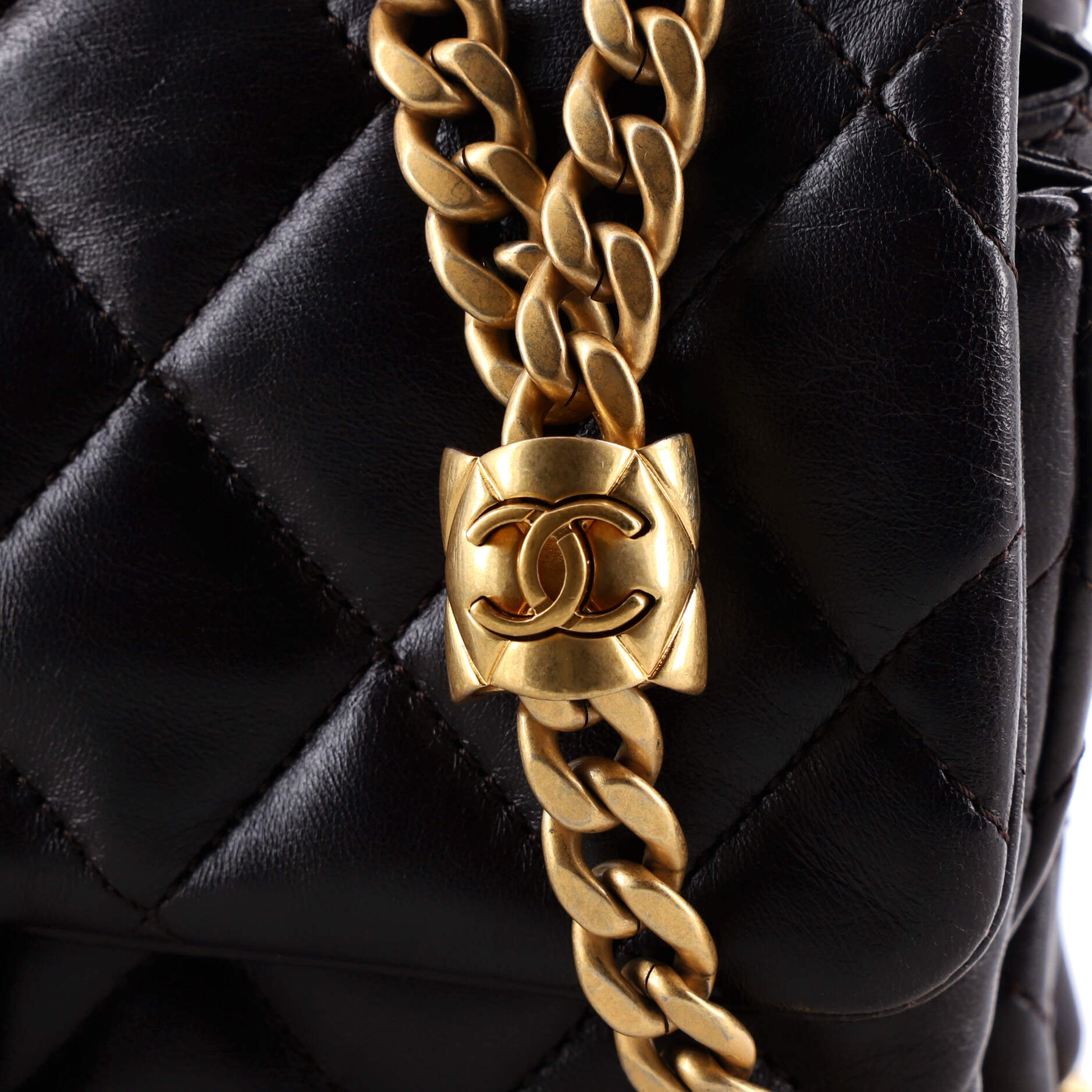 Chanel All Slide Long Flap Bag Quilted Lambskin Small