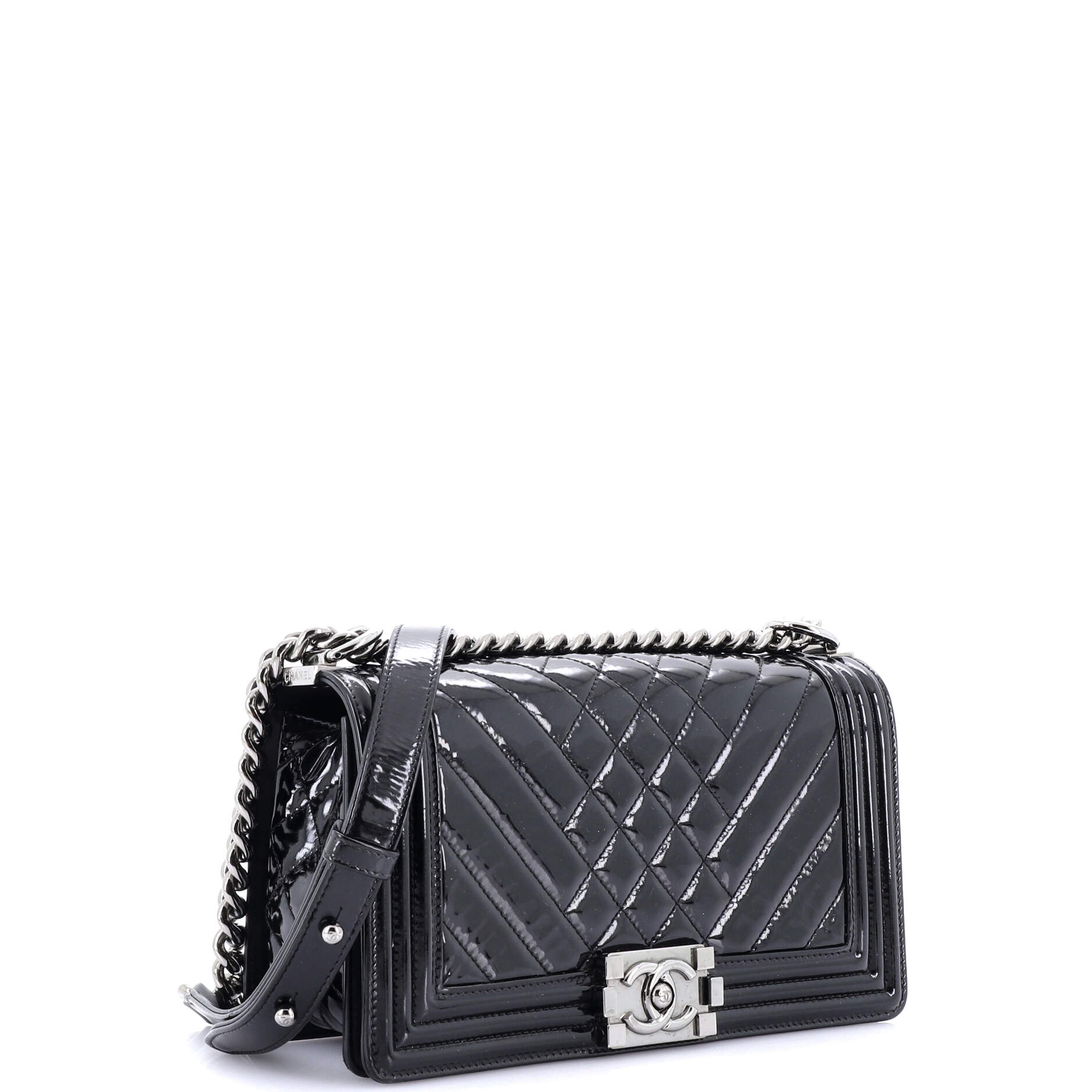 Chanel Boy Flap Bag Chevron  Old Medium