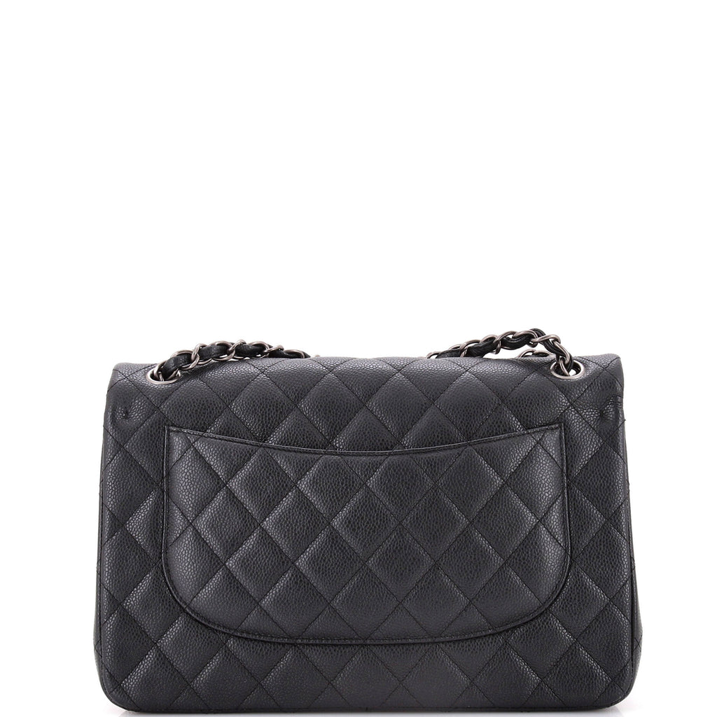 Chanel Classic Double Flap Bag Quilted Caviar Jumbo
