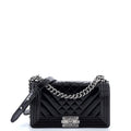 Chanel Boy Flap Bag Chevron  Old Medium
