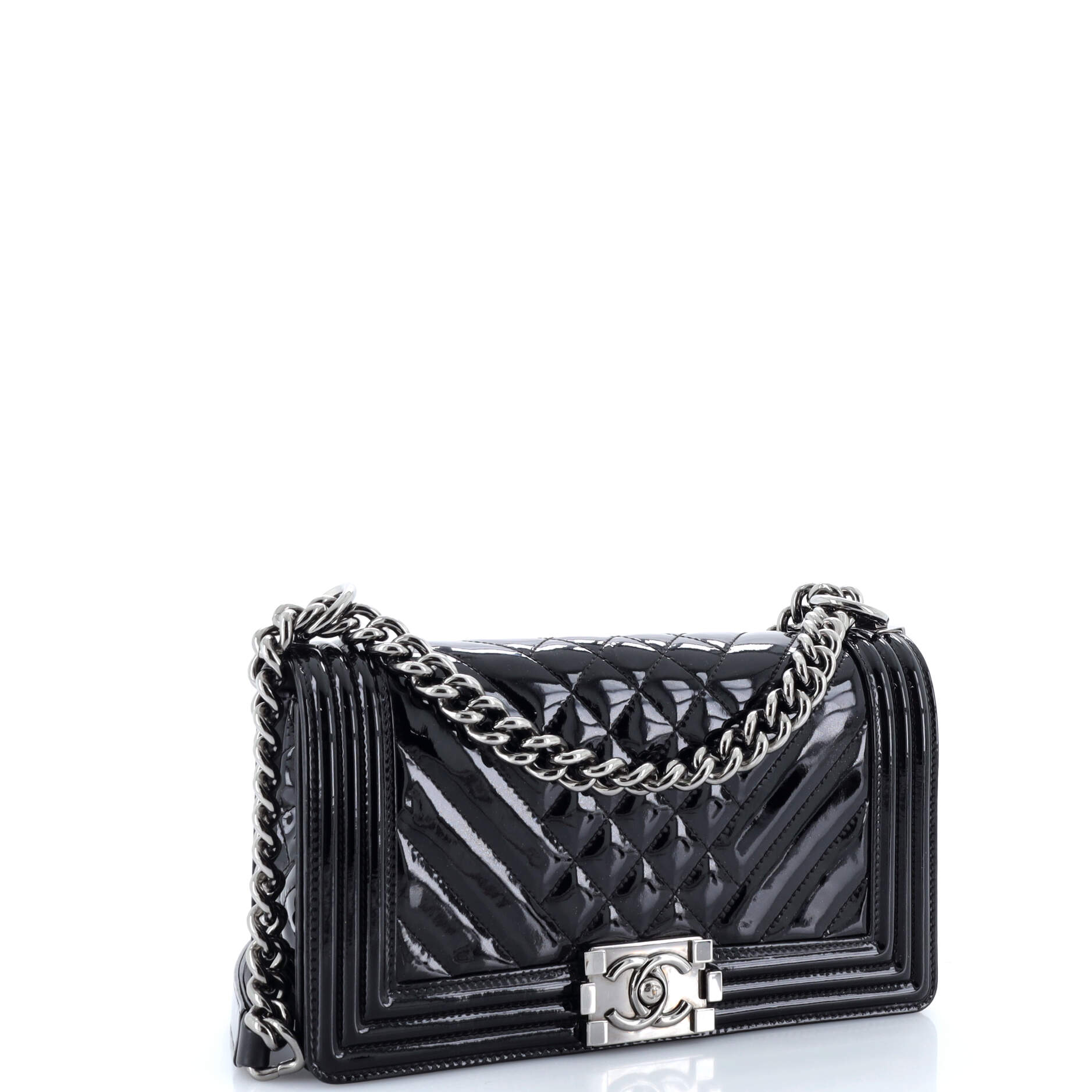Chanel Boy Flap Bag Chevron  Old Medium