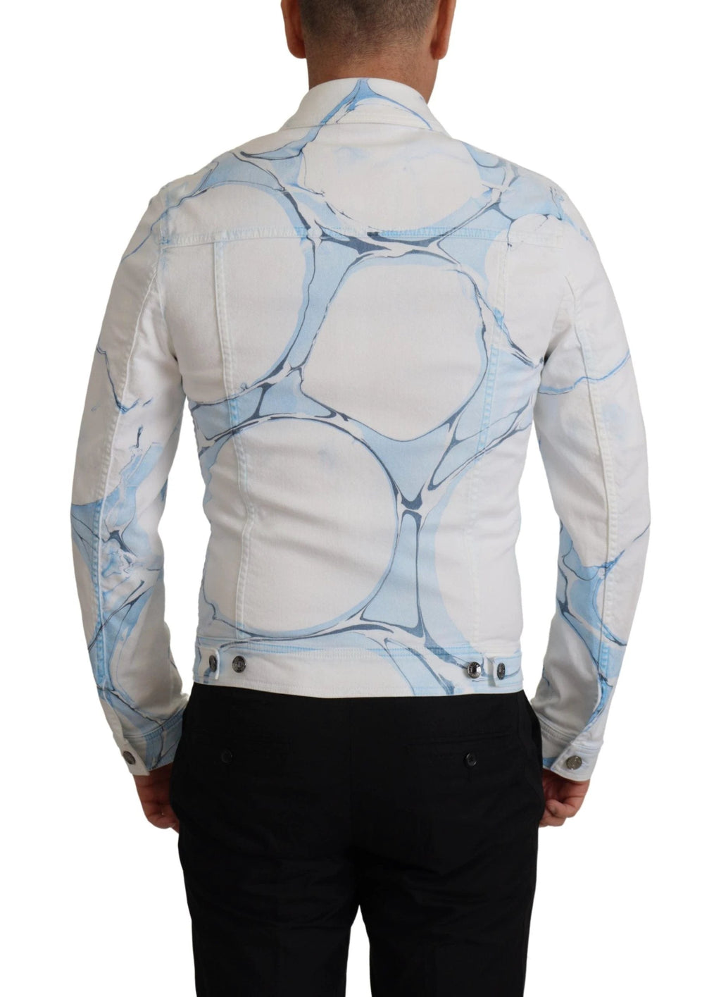 Dolce & Gabbana White Cotton Logo Embroidery Denim Jacket
