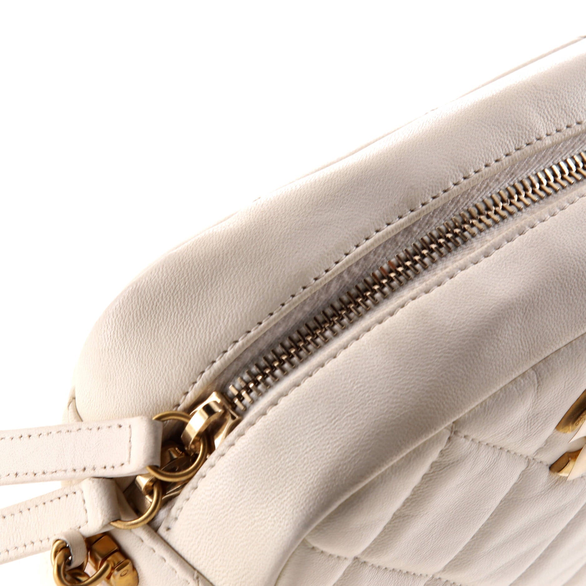 Chanel My Perfect Adjustable Chain Camera Bag Quilted Lambskin with Pearls Small