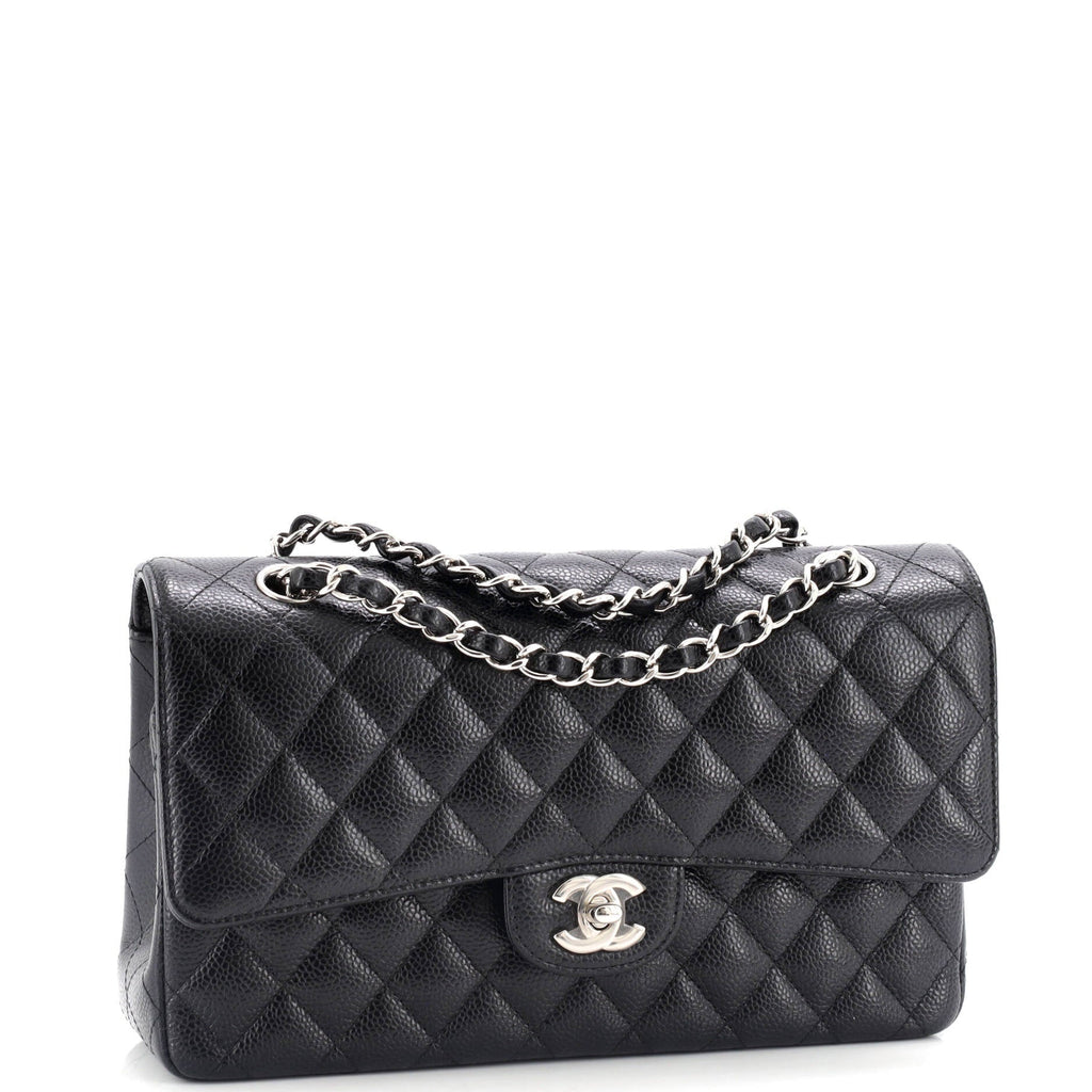Chanel Classic Double Flap Bag Quilted Caviar Medium