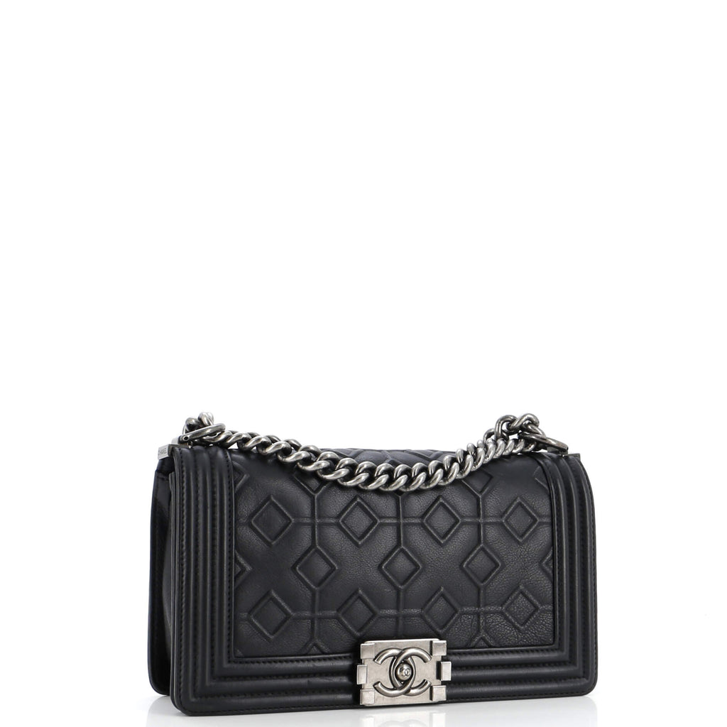 Chanel Arabesque Boy Flap Bag Embossed Calfskin Old Medium