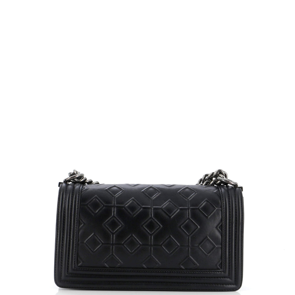 Chanel Arabesque Boy Flap Bag Embossed Calfskin Old Medium