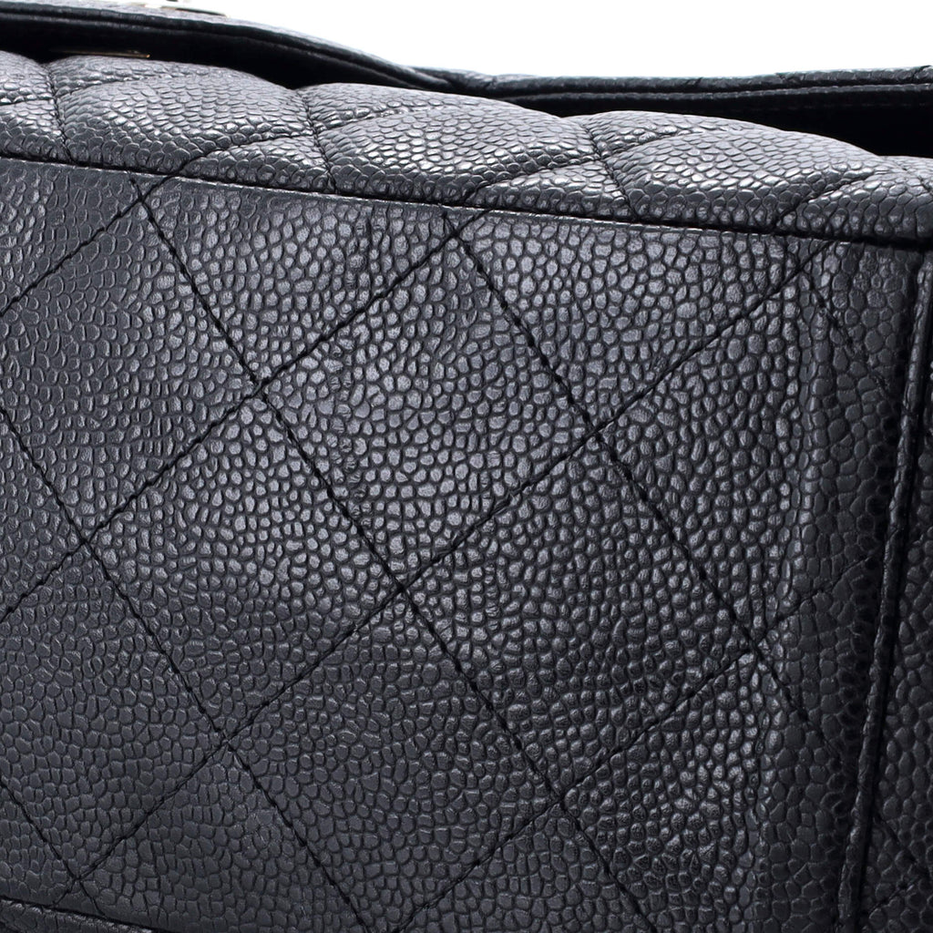 Chanel Classic Single Flap Bag Quilted Caviar Maxi