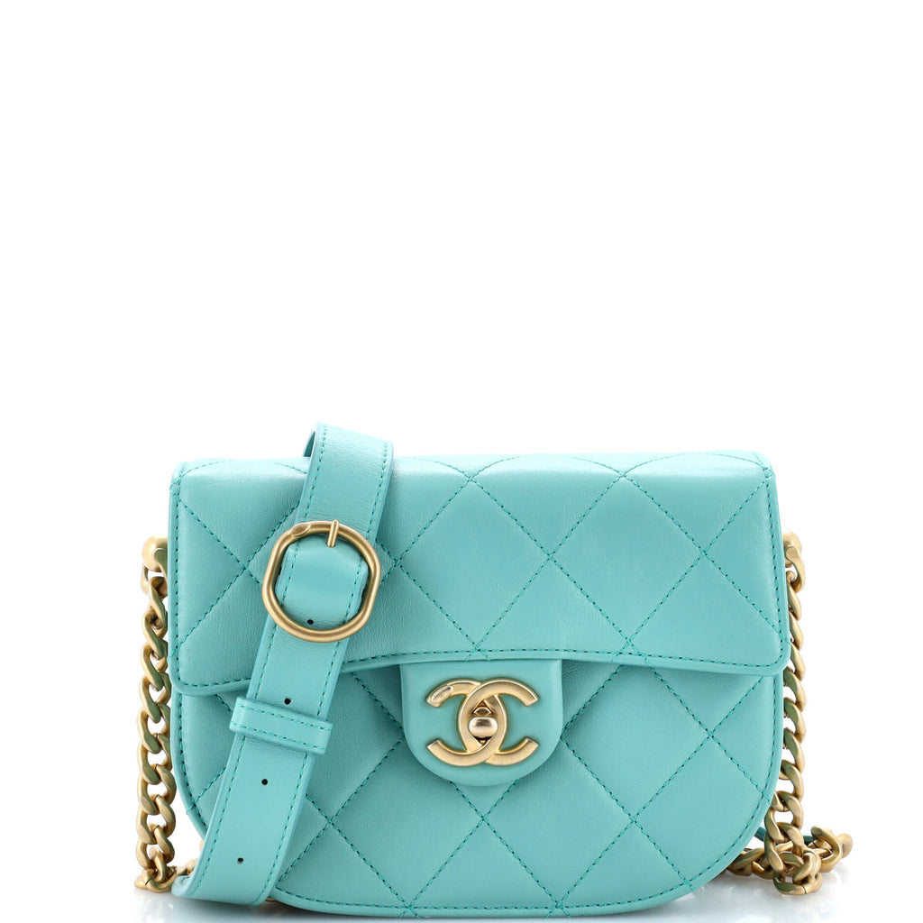 Chanel Moon Flap Messenger Bag Quilted Calfskin Mini