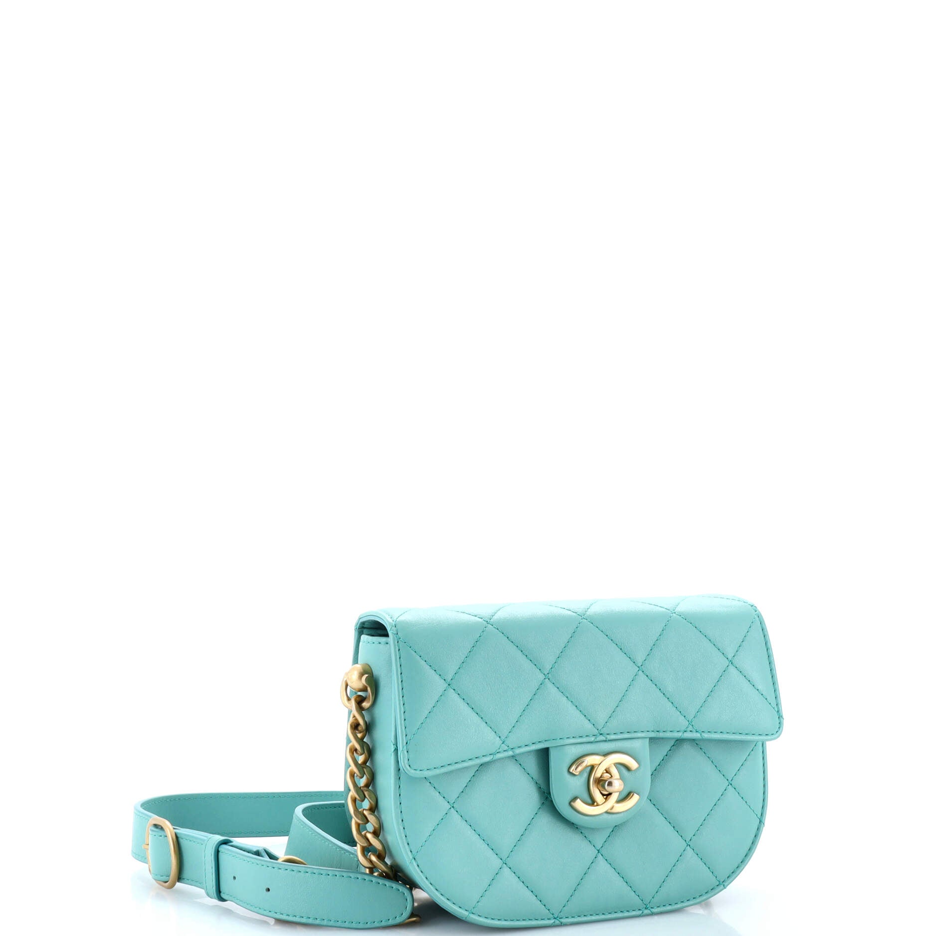 Chanel Moon Flap Messenger Bag Quilted Calfskin Mini