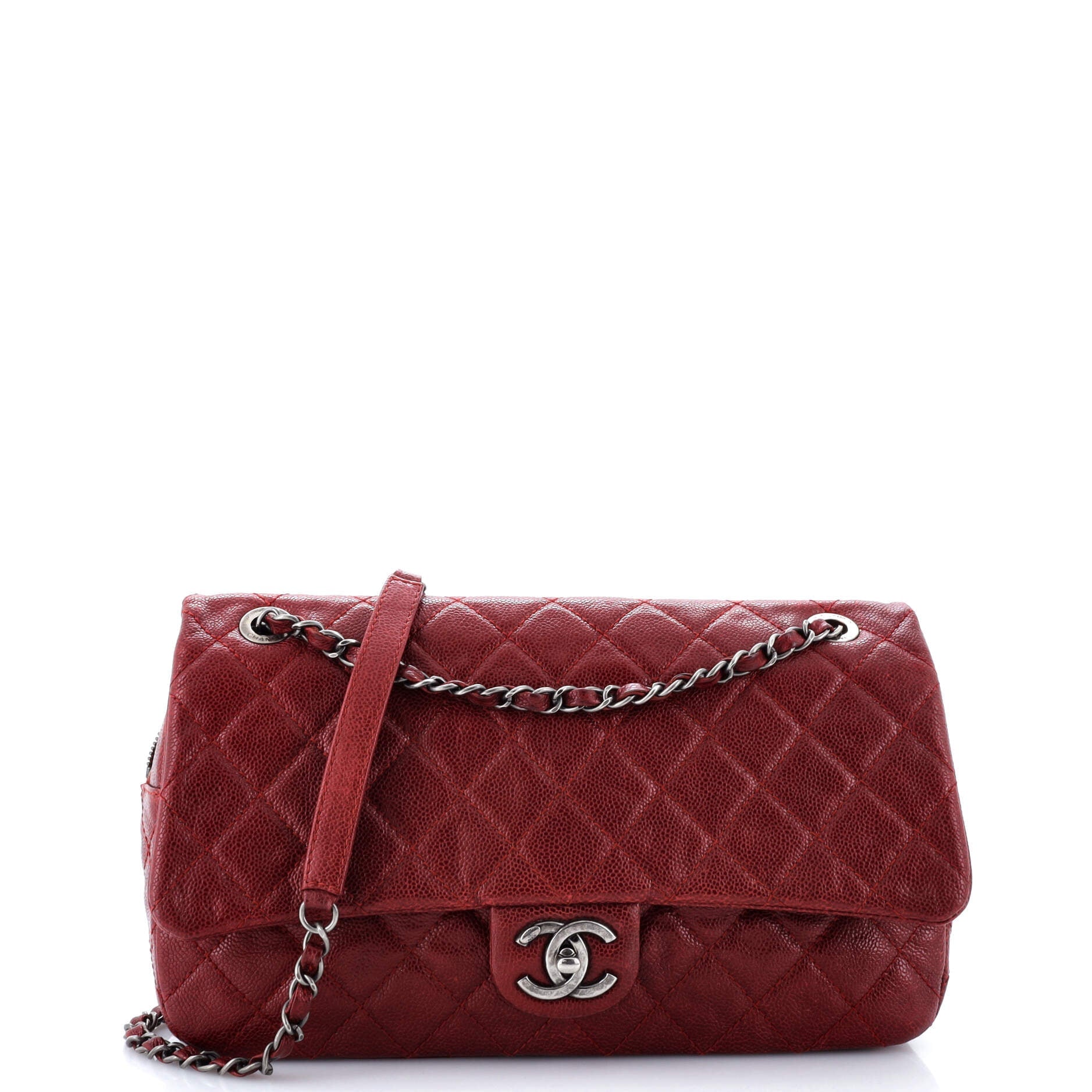 Chanel Easy Flap Bag Quilted Caviar Jumbo