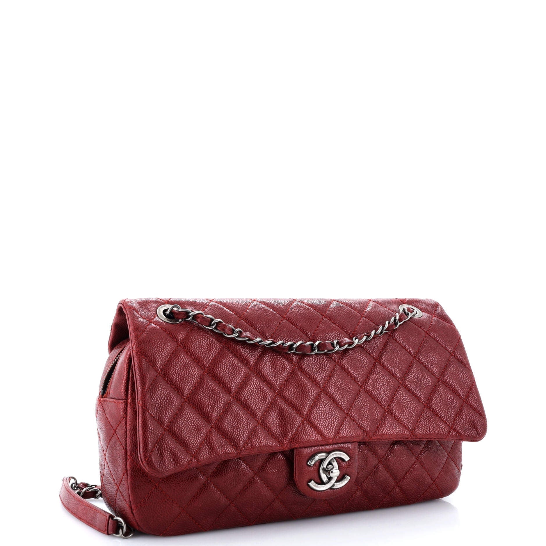 Chanel Easy Flap Bag Quilted Caviar Jumbo