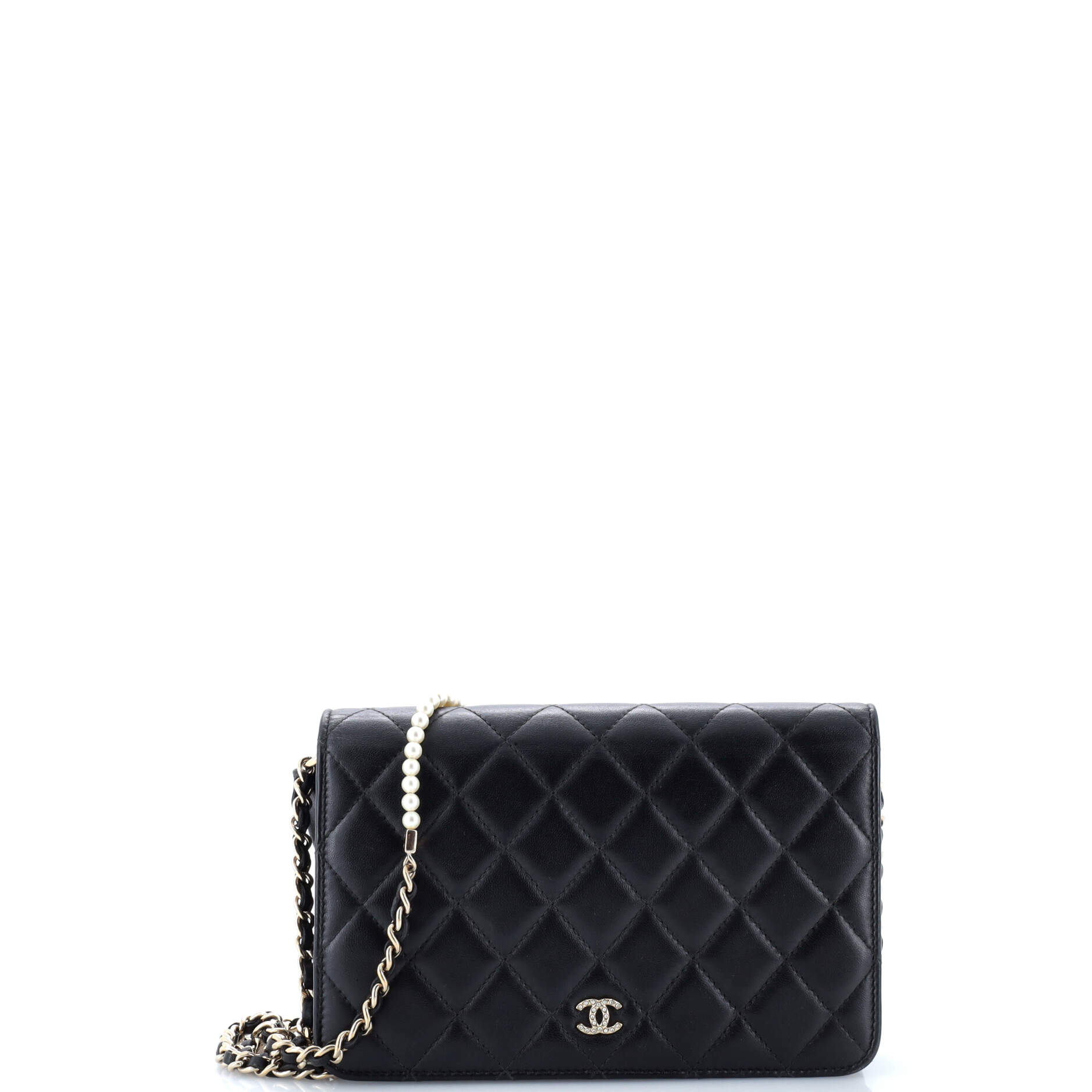 Chanel Pearl Strap Wallet on Chain Quilted Lambskin