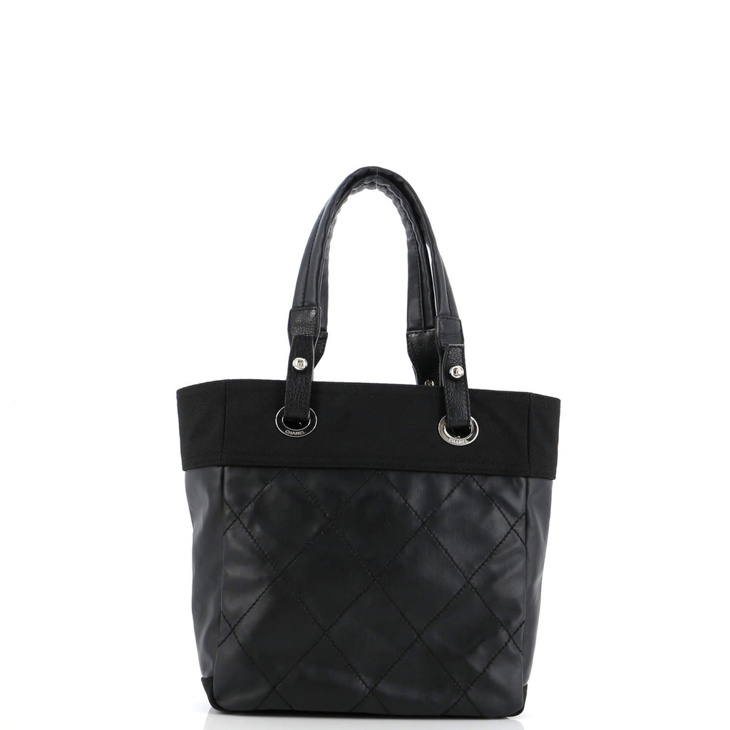 Chanel Biarritz Tote Quilted Coated Canvas Small