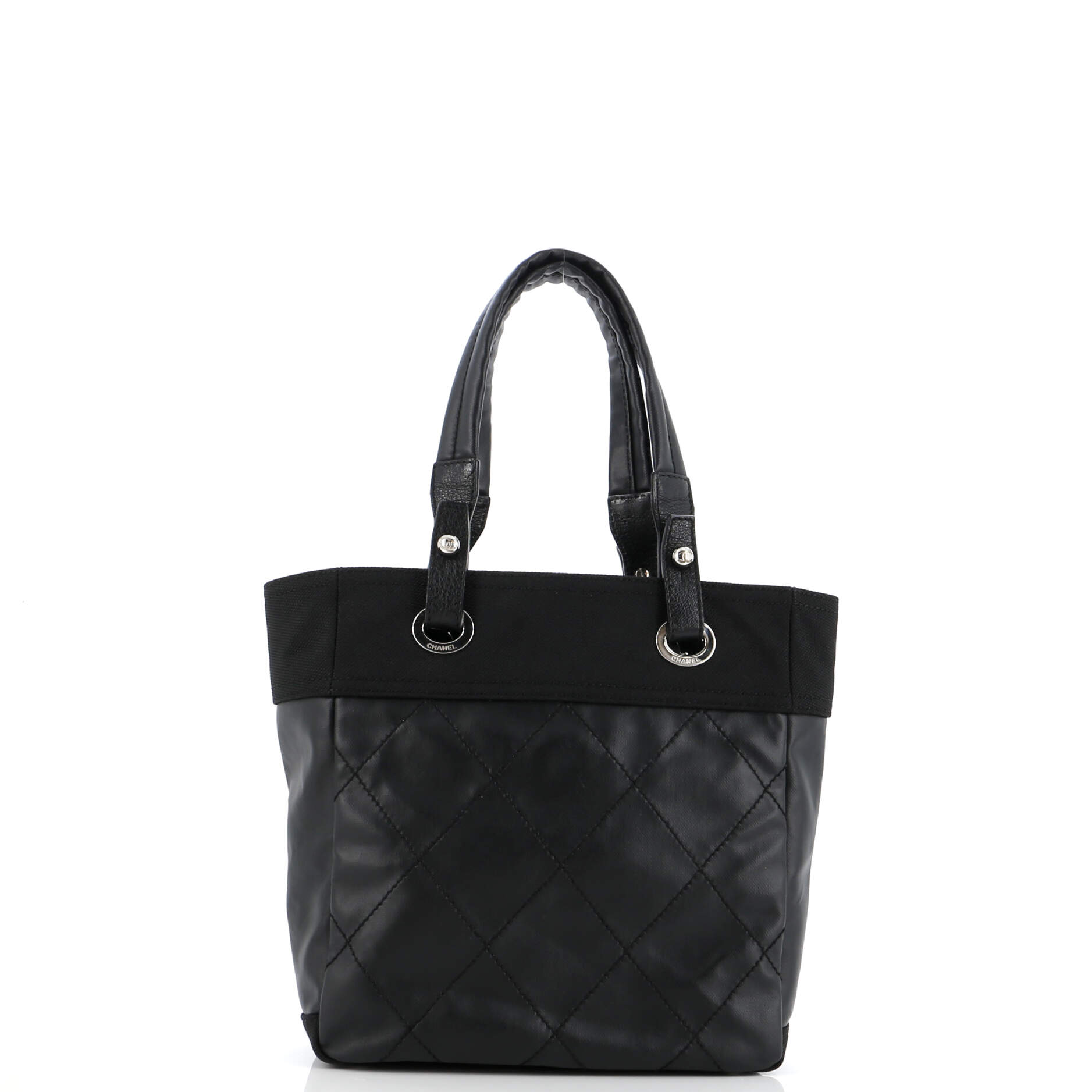 Chanel Biarritz Tote Quilted Coated Canvas Small