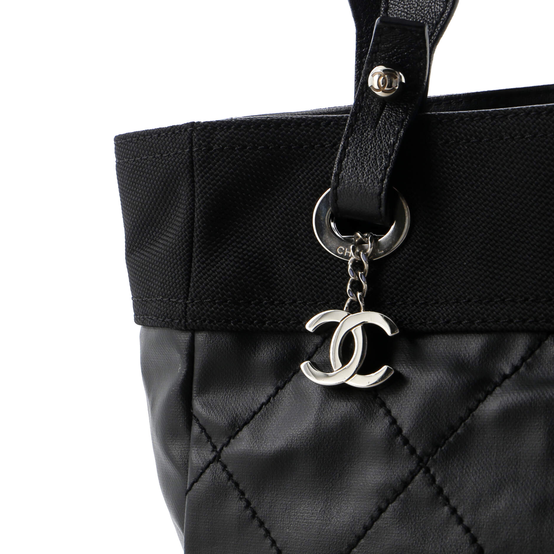 Chanel Biarritz Tote Quilted Coated Canvas Small