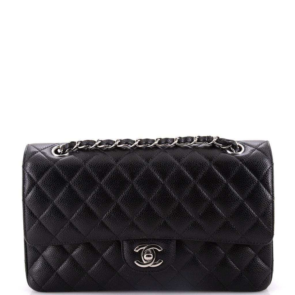 Chanel Classic Double Flap Bag Quilted Caviar Medium