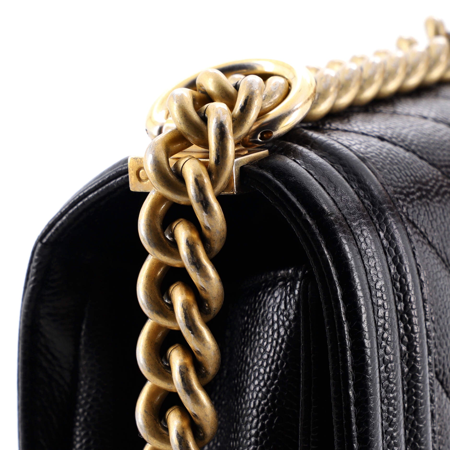 Chanel Boy Flap Bag Chevron Caviar New Medium