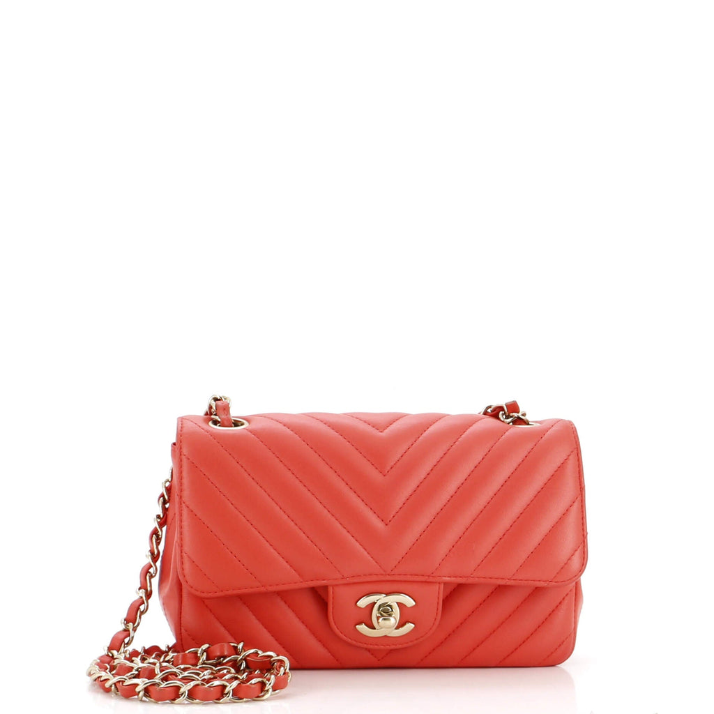 Chanel Classic Single Flap Bag Chevron Lambskin Mini