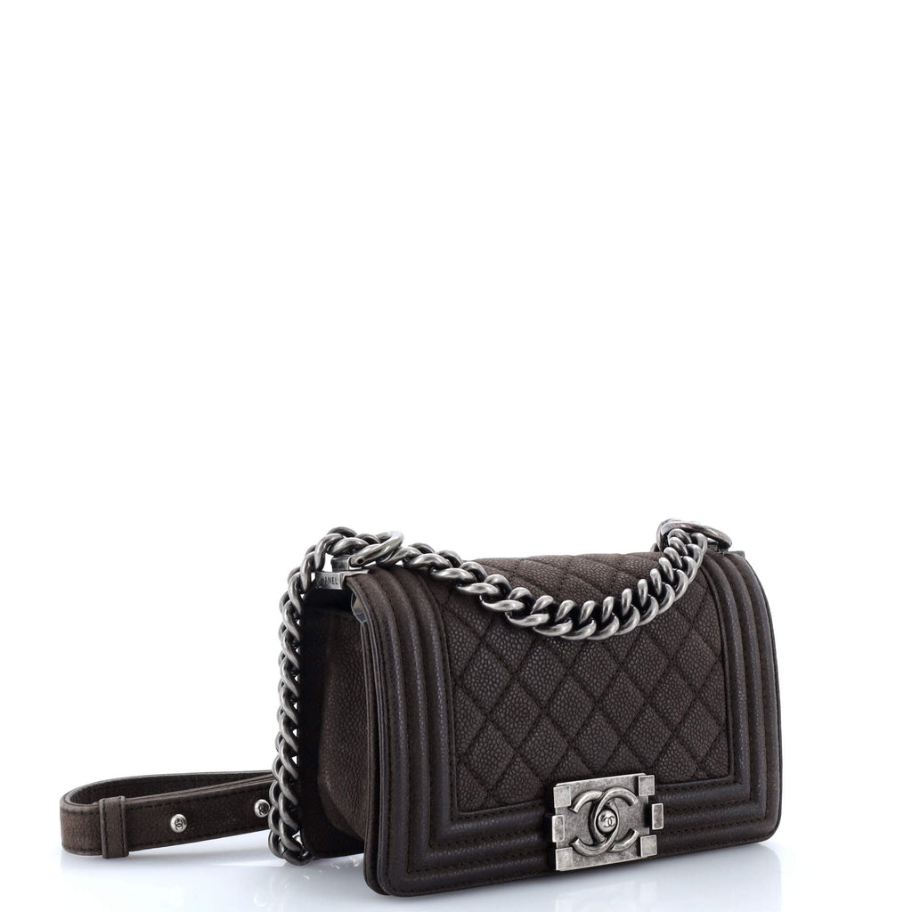 Chanel Boy Flap Bag Quilted Matte Caviar Small