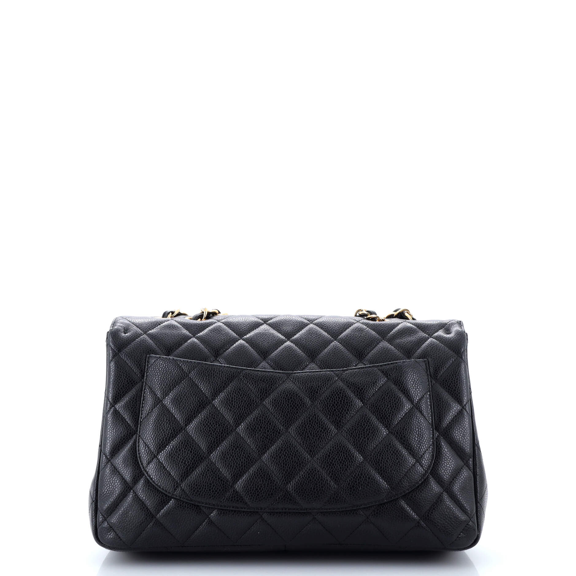 Chanel Classic Single Flap Bag Quilted Caviar Jumbo
