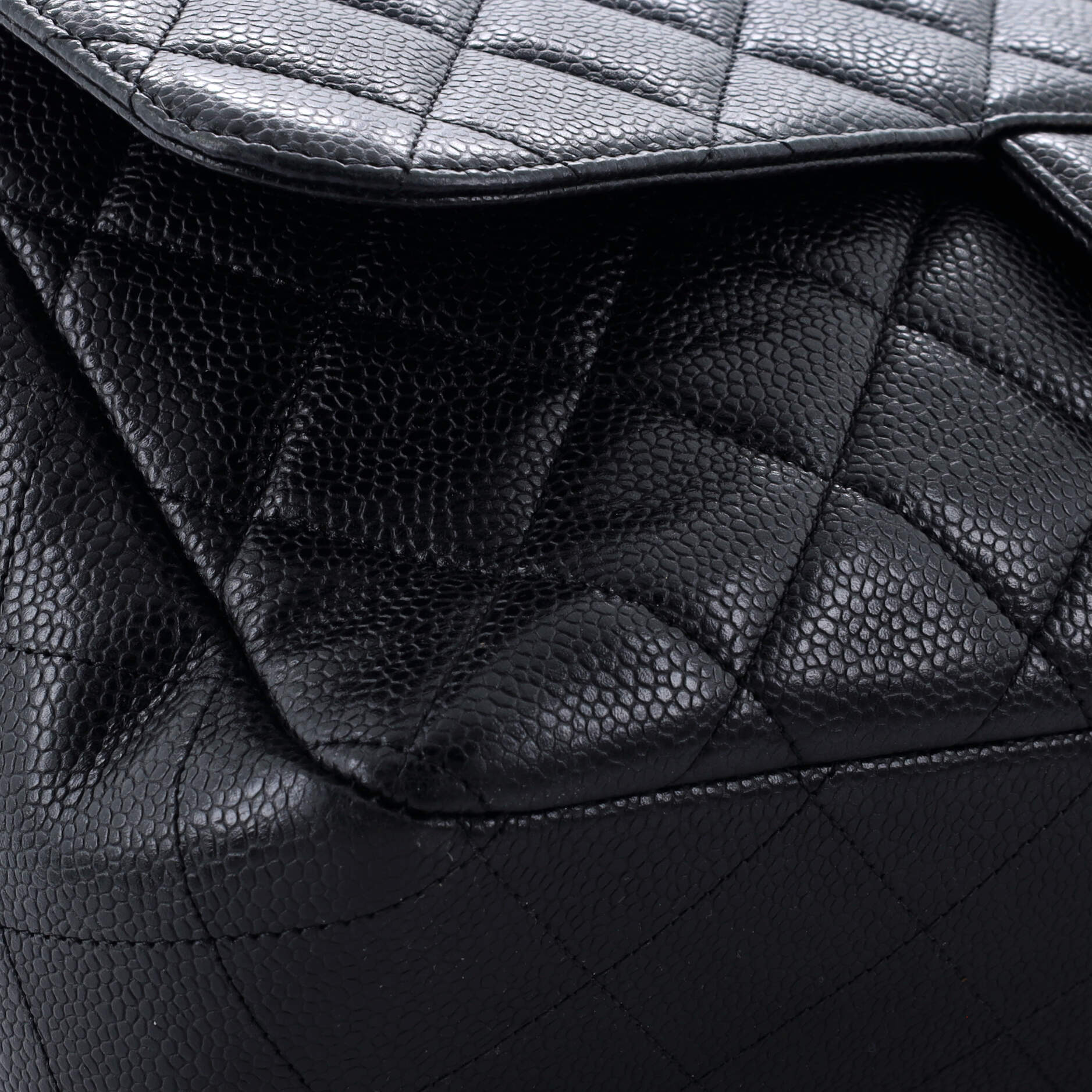 Chanel Classic Single Flap Bag Quilted Caviar Jumbo