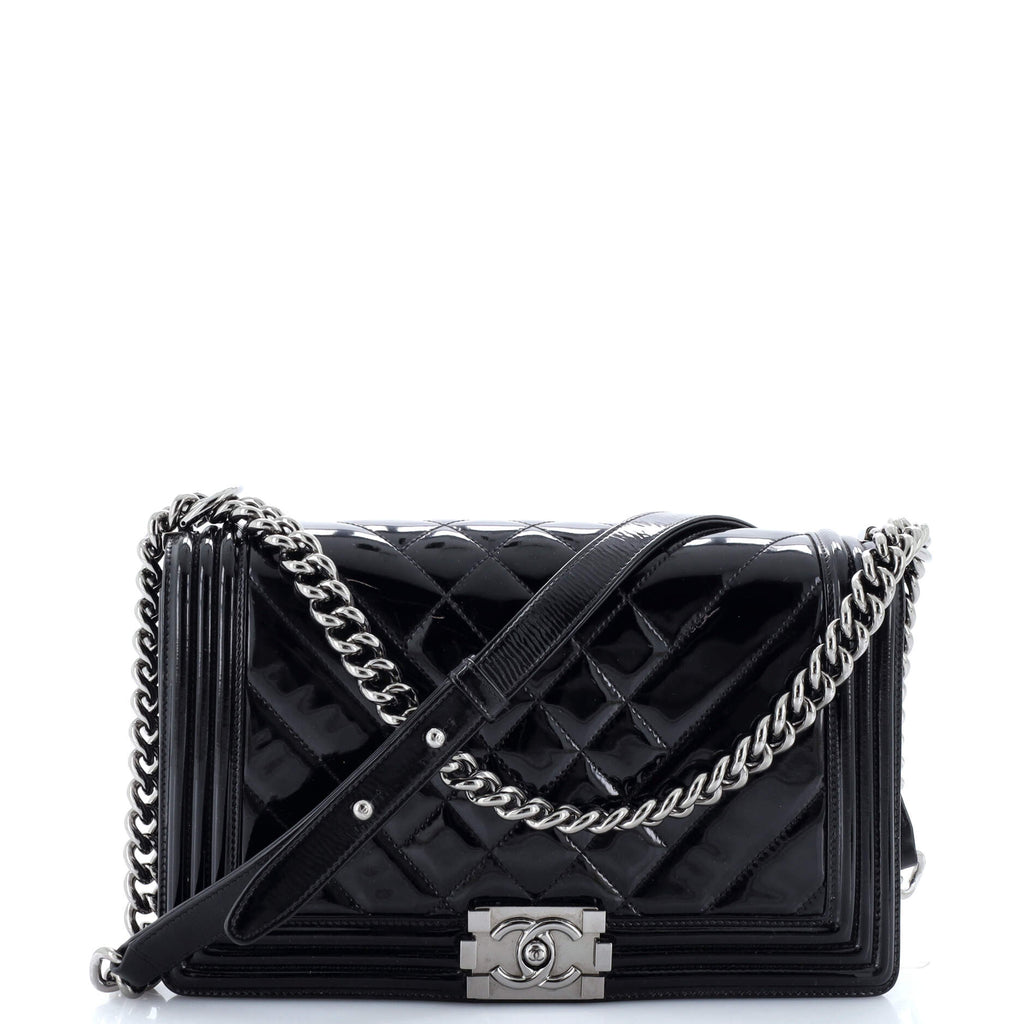 Chanel Boy Flap Bag Chevron  New Medium