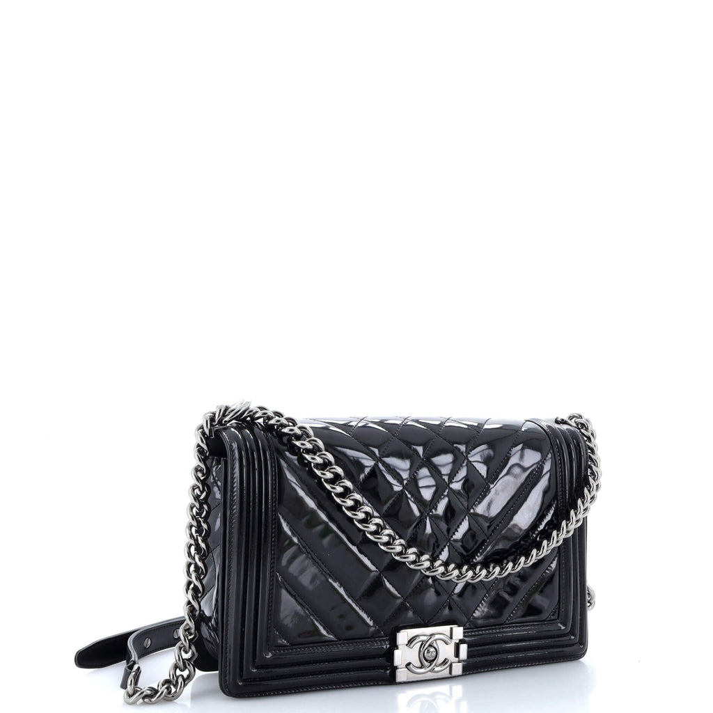 Chanel Boy Flap Bag Chevron  New Medium