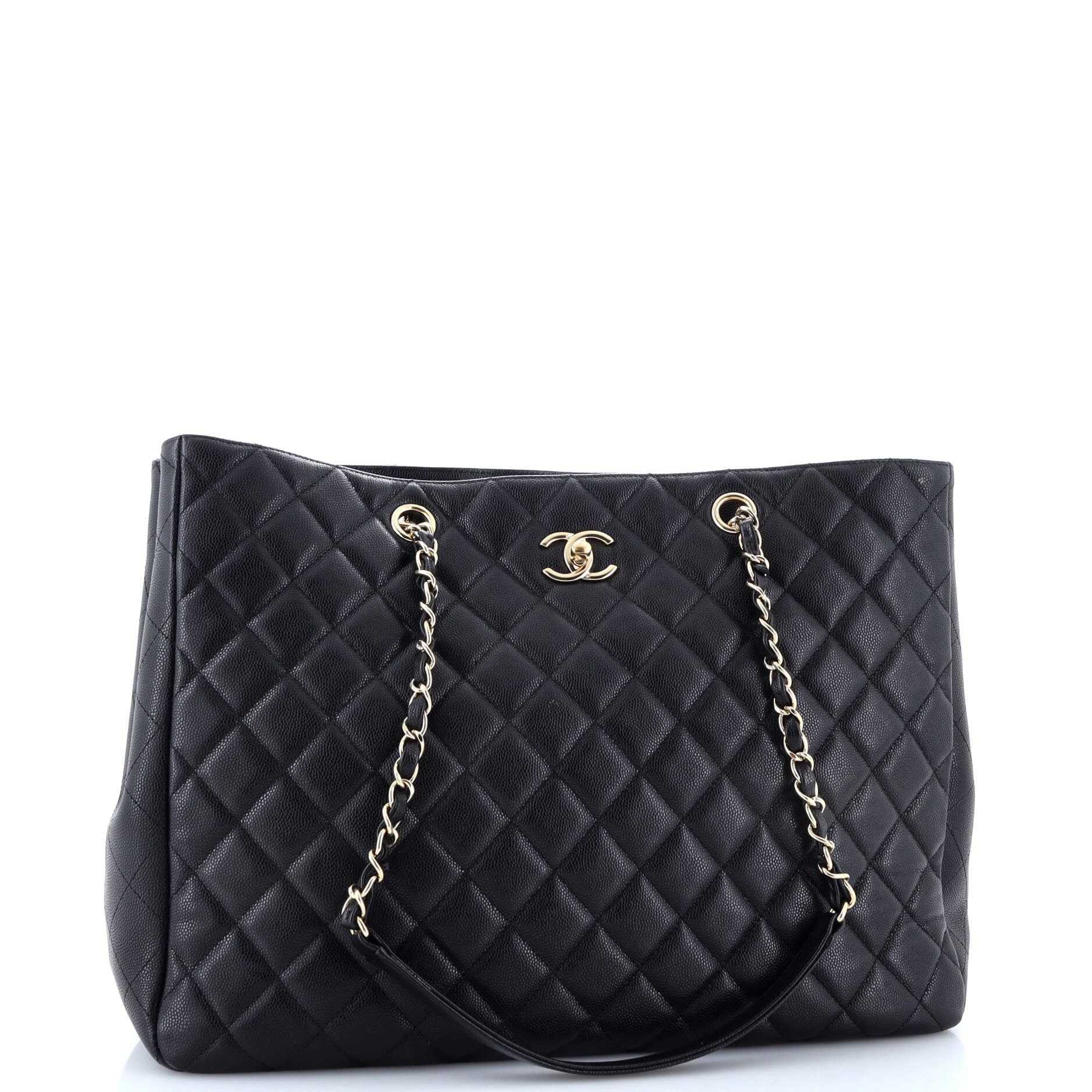 Chanel Classic CC Shopping Tote Quilted Caviar Large