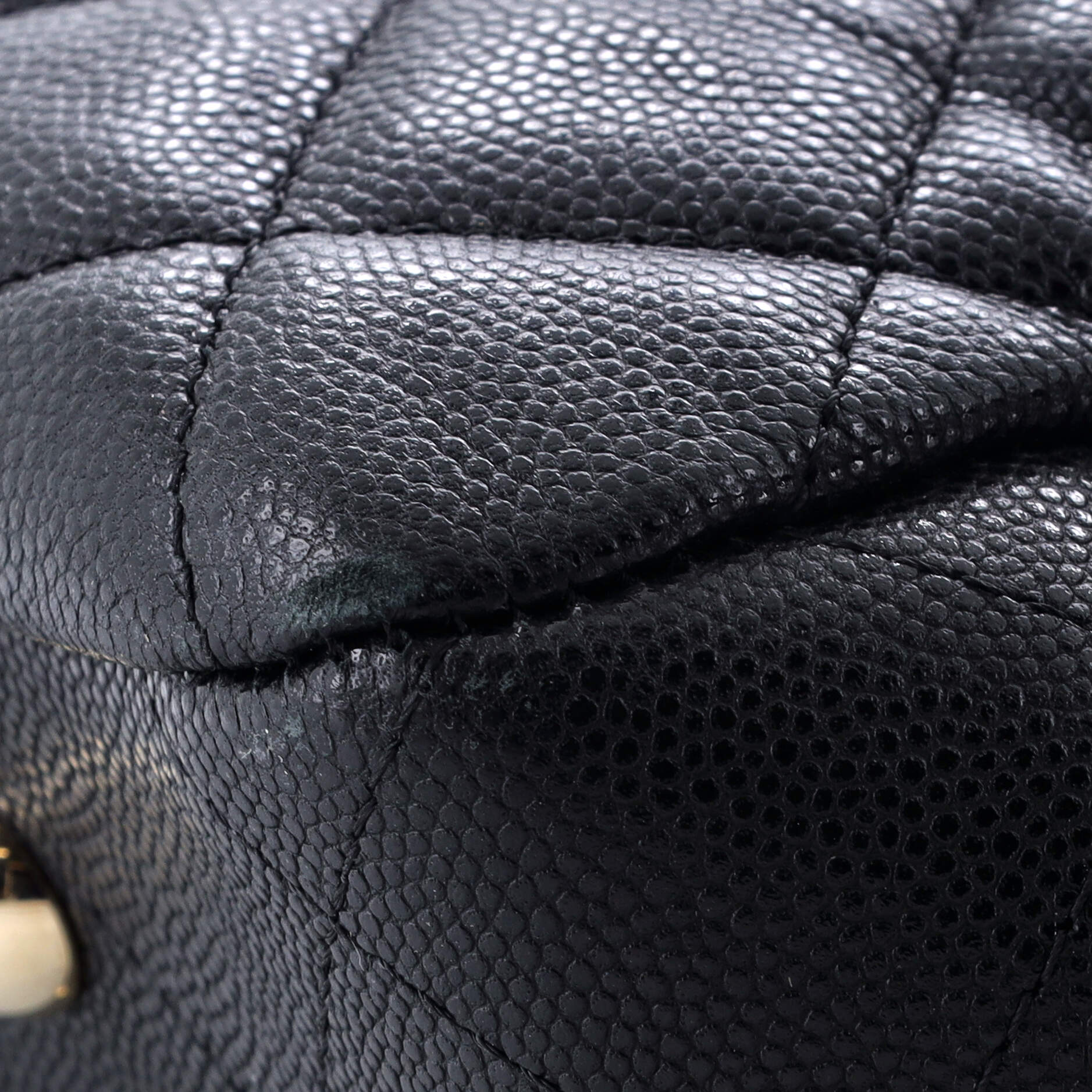 Chanel Classic CC Shopping Tote Quilted Caviar Large