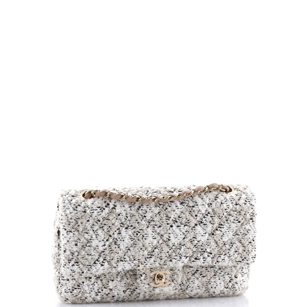 Chanel Classic Double Flap Bag Quilted Tweed Medium