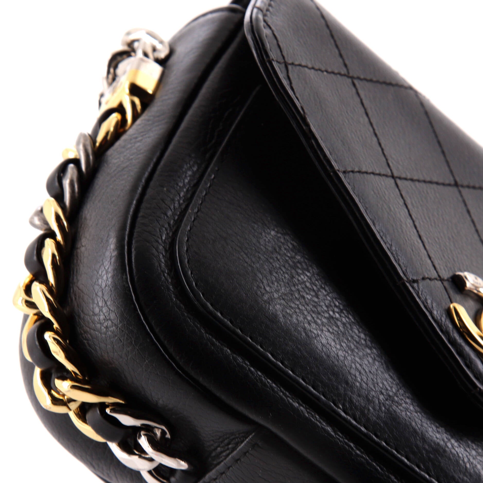 Chanel Two Tone Envelope Flap Bag Quilted Calfskin Small