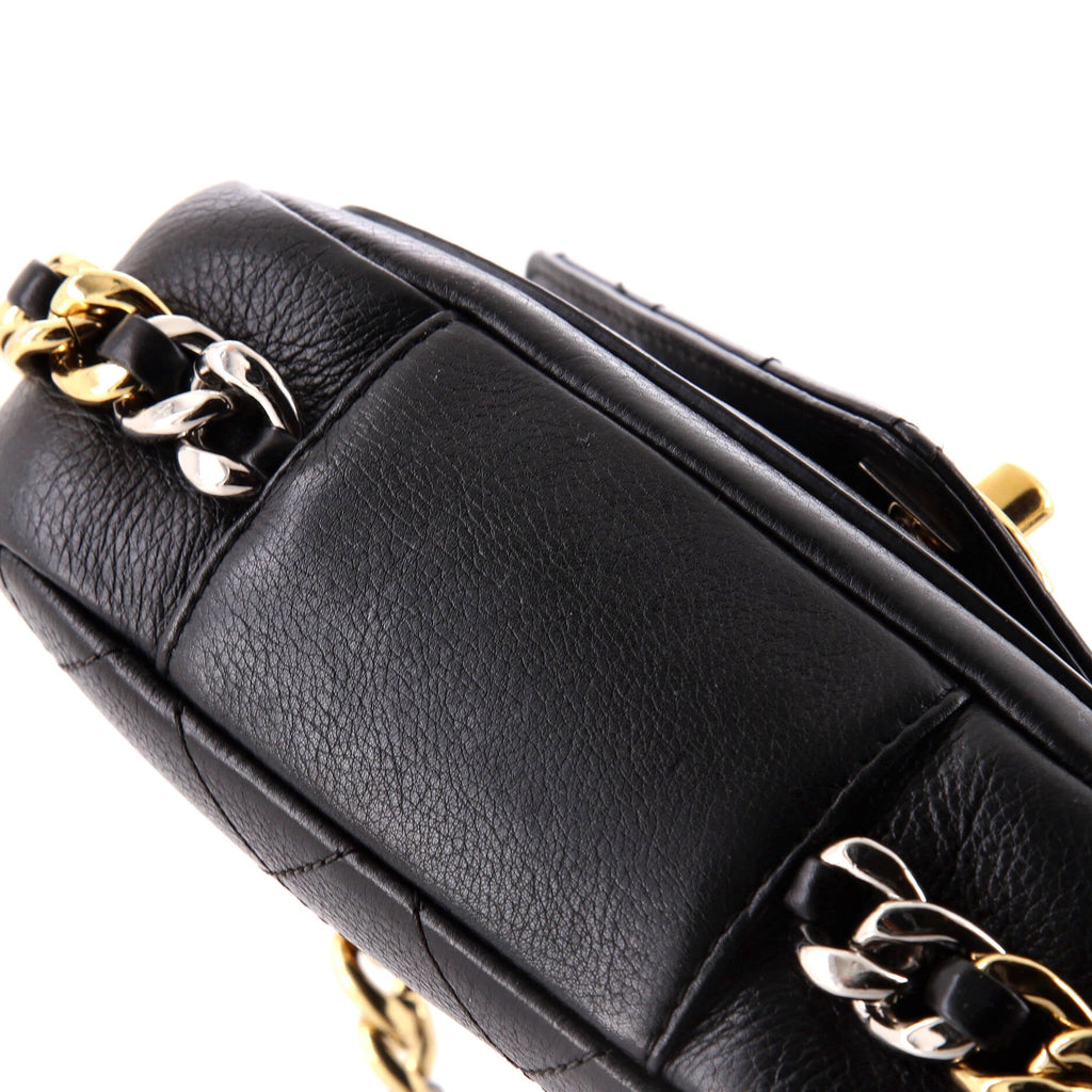 Chanel Two Tone Envelope Flap Bag Quilted Calfskin Small