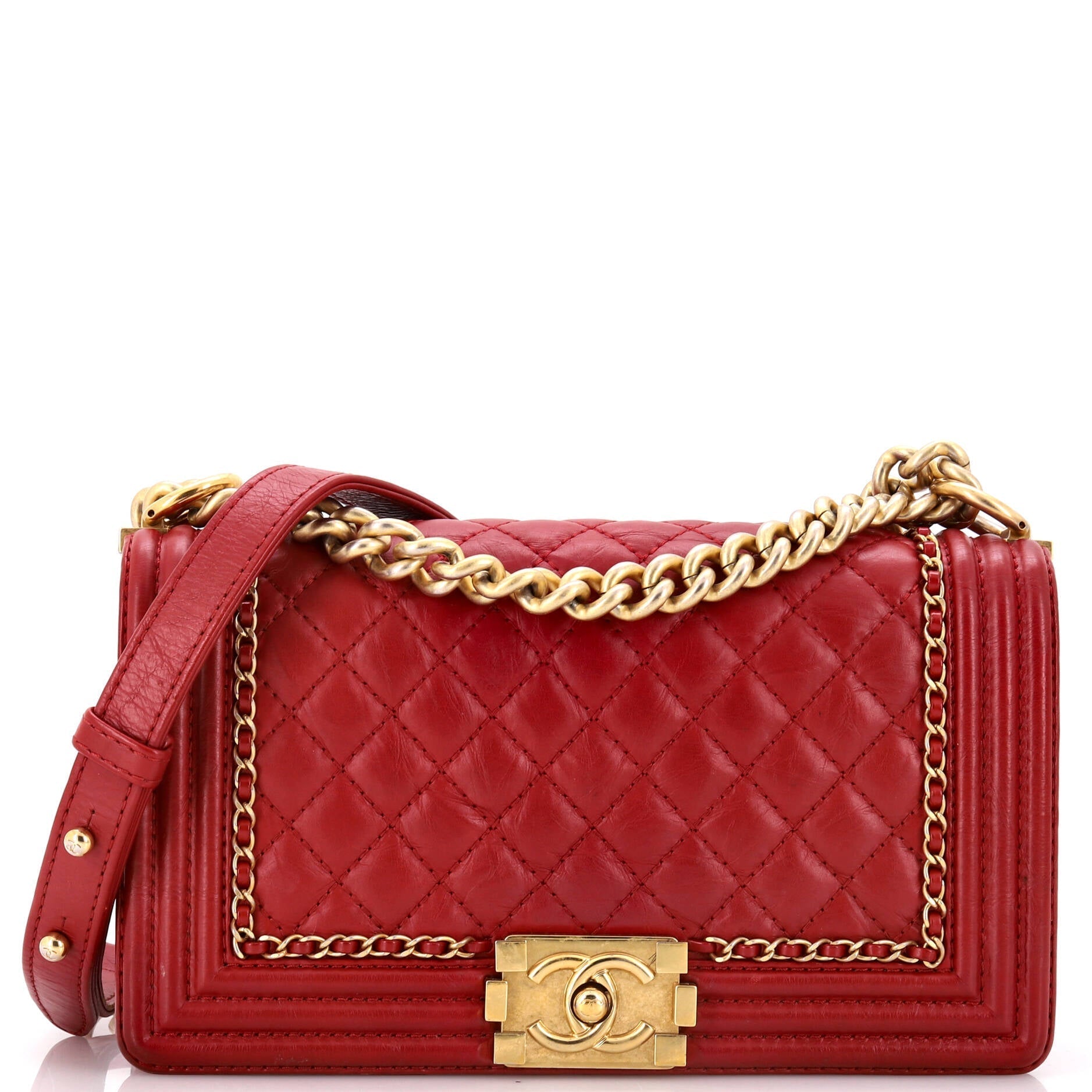 Chanel Jacket Boy Flap Bag Quilted Aged Calfskin Old Medium