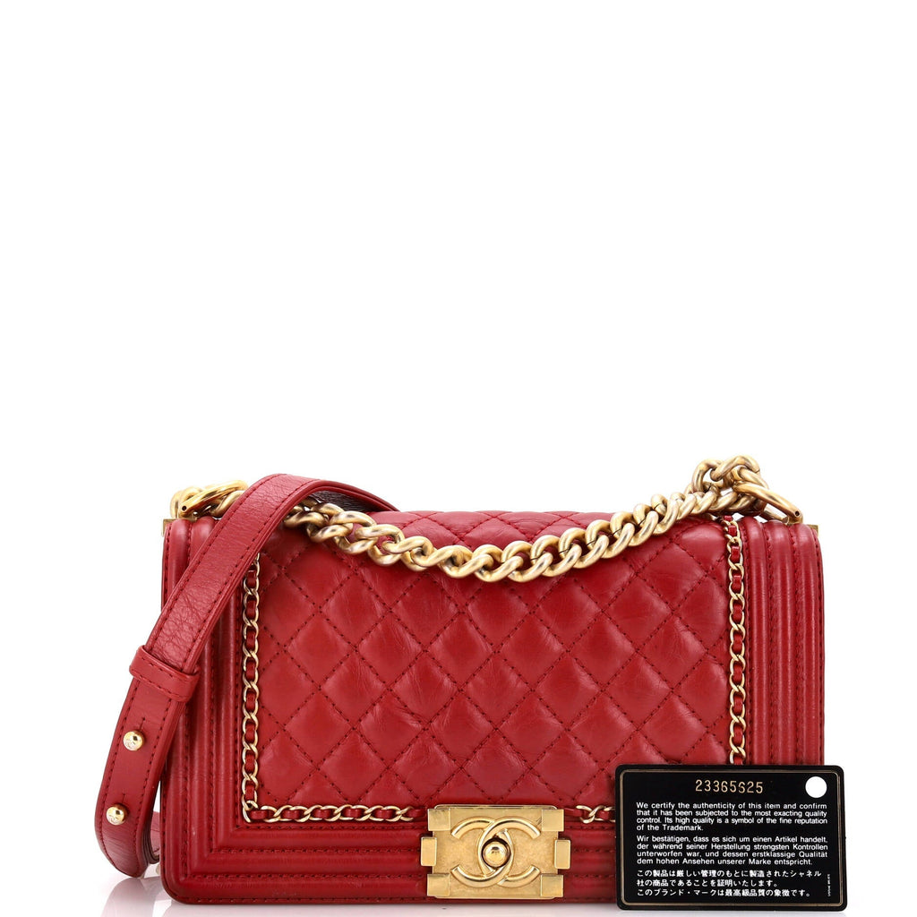Chanel Jacket Boy Flap Bag Quilted Aged Calfskin Old Medium