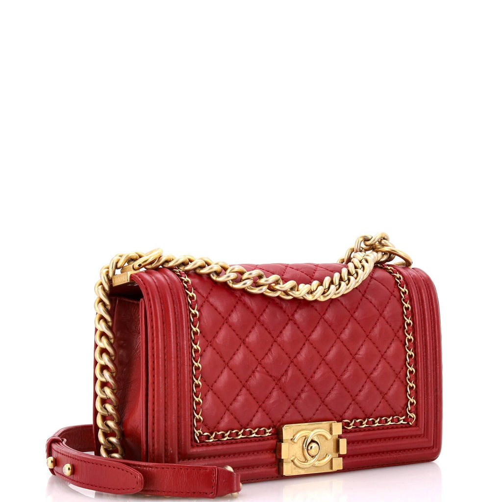 Chanel Jacket Boy Flap Bag Quilted Aged Calfskin Old Medium