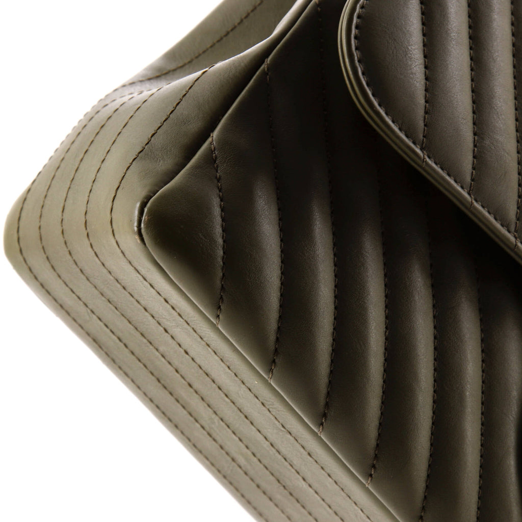 Chanel Classic Double Flap Bag Chevron Lambskin Jumbo
