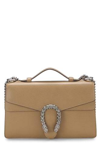 Gucci,  Beige Leather Dionysus Shoulder Bag Small, Brown