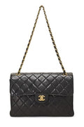 Chanel,  Black Quilted Lambskin Double Sided Classic Flap Medium, Black